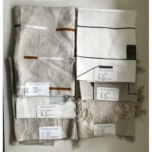 SCHUMACHER Linen Blend Fabric Showroom Sample Lot Pillow Sewing Natural Beige